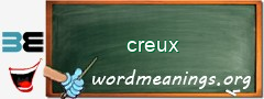 WordMeaning blackboard for creux
